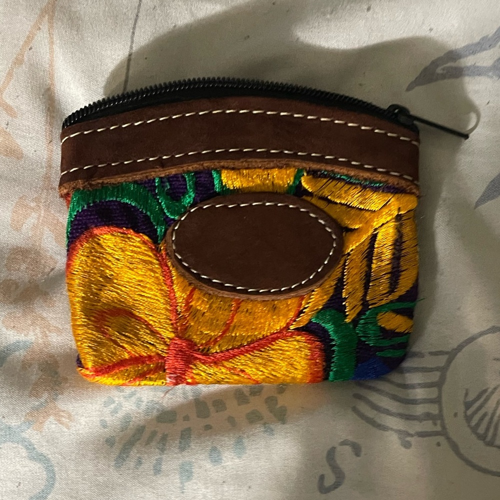 Colorful Hand Stitched Coin Purse